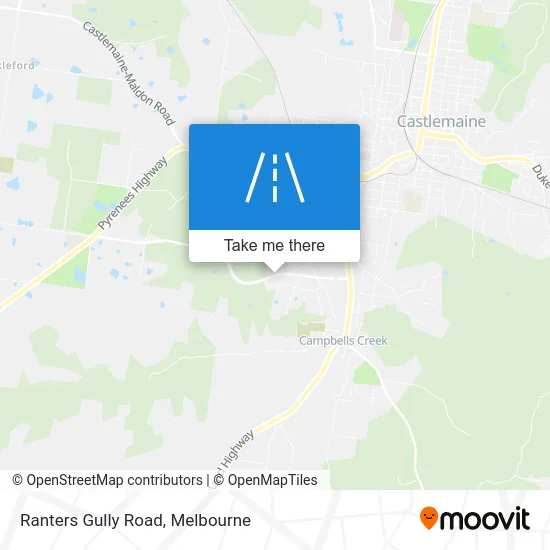 Mapa Ranters Gully Road