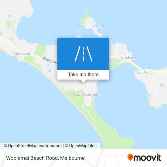 Woolamai Beach Road map