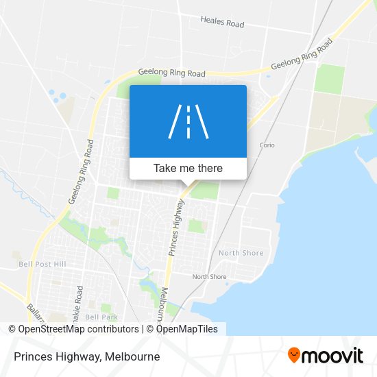 Princes Highway map