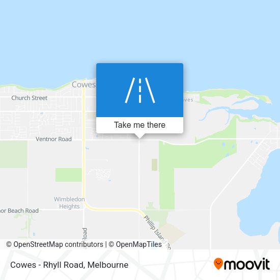 Cowes - Rhyll Road map