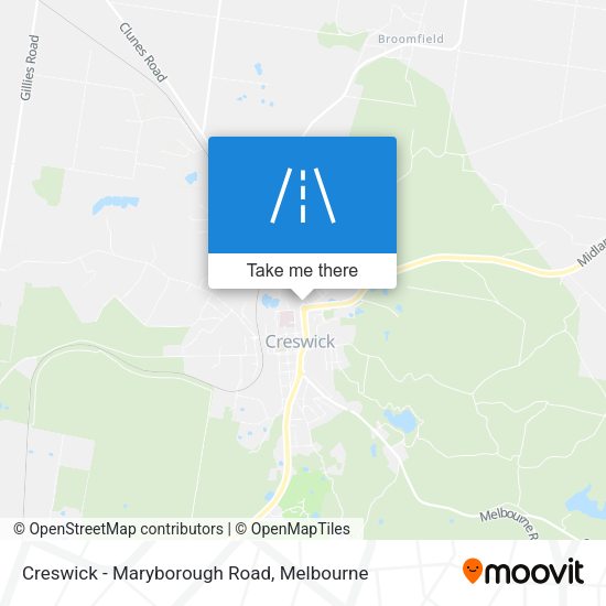 Creswick - Maryborough Road map