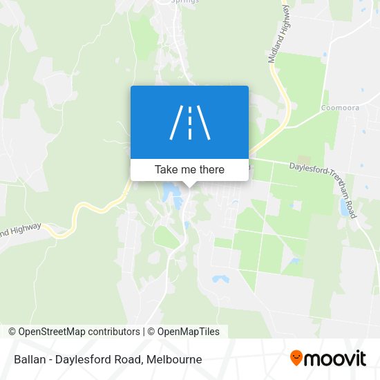 Ballan - Daylesford Road map