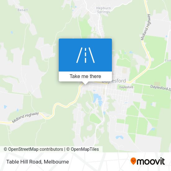 Table Hill Road map