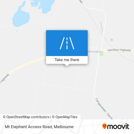 Mapa Mt Elephant Access Road