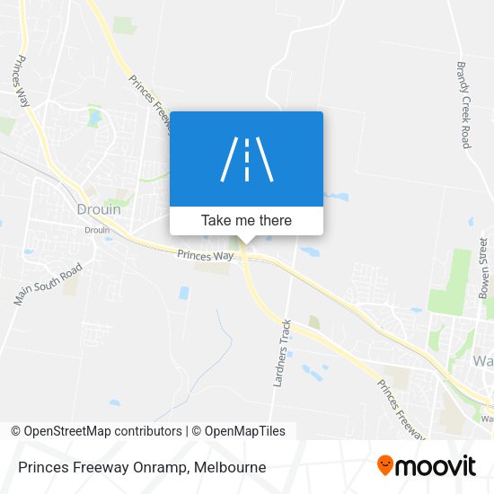 Princes Freeway Onramp map