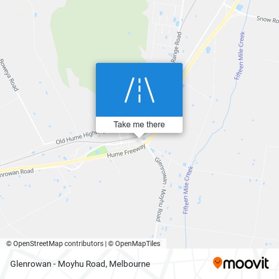 Glenrowan - Moyhu Road map