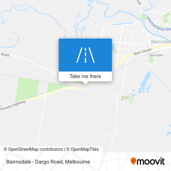 Bairnsdale - Dargo Road map