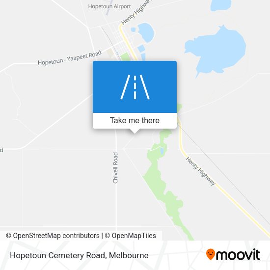 Hopetoun Cemetery Road map