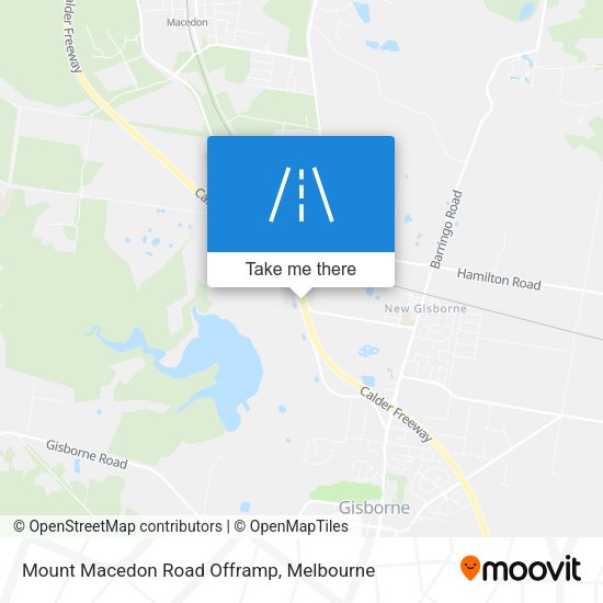 Mount Macedon Road Offramp map