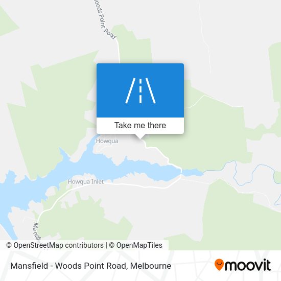 Mansfield - Woods Point Road map