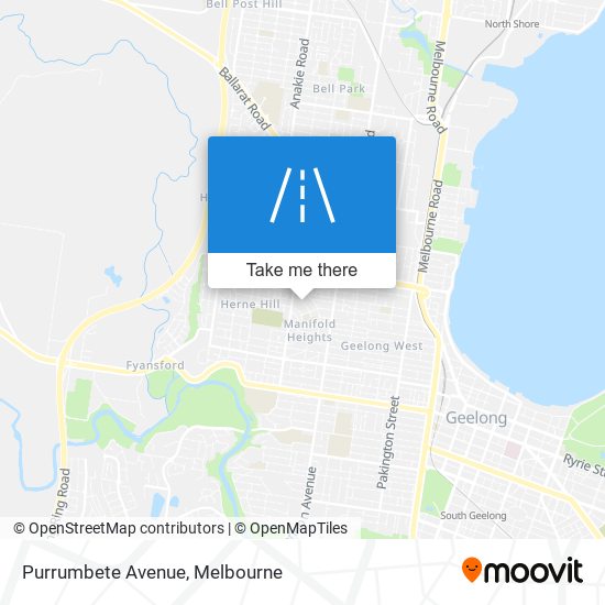 Mapa Purrumbete Avenue