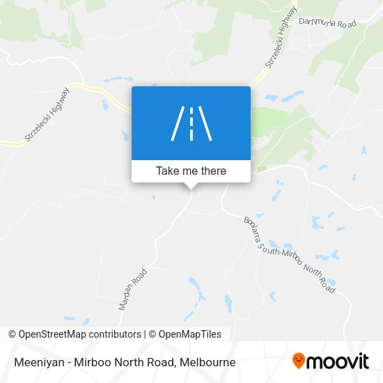 Meeniyan - Mirboo North Road map