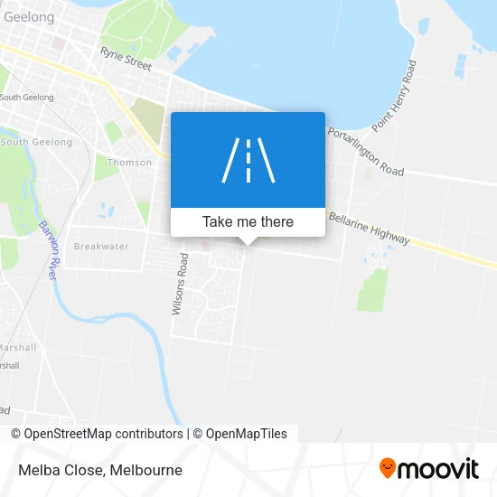 Melba Close map