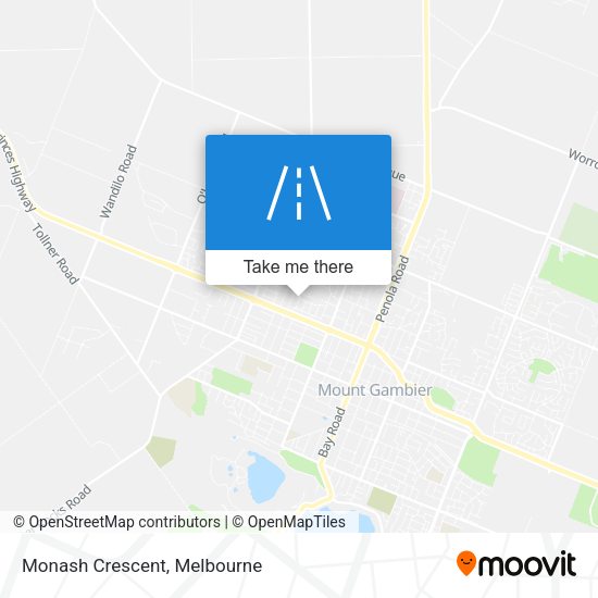 Monash Crescent map