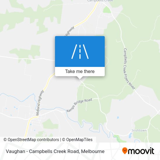 Vaughan - Campbells Creek Road map