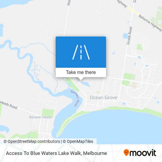 Access To Blue Waters Lake Walk map