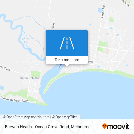 Barwon Heads - Ocean Grove Road map