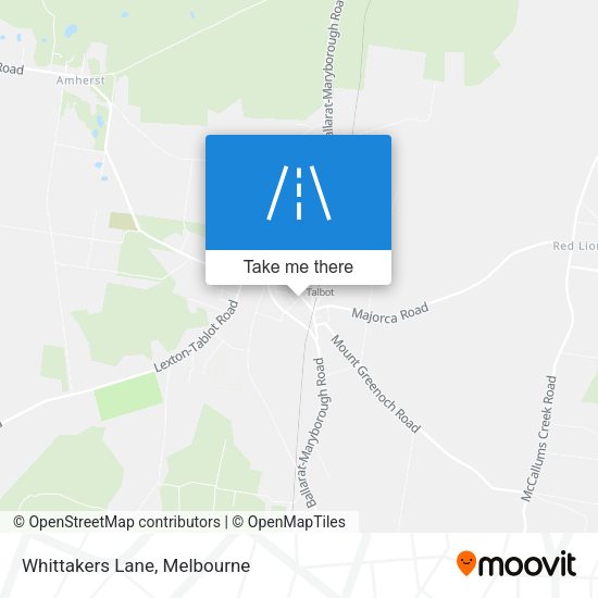 Whittakers Lane map