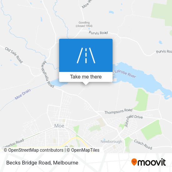 Becks Bridge Road map