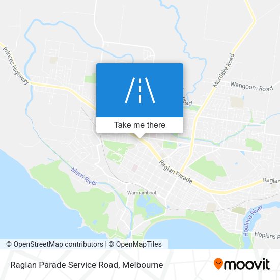 Raglan Parade Service Road map
