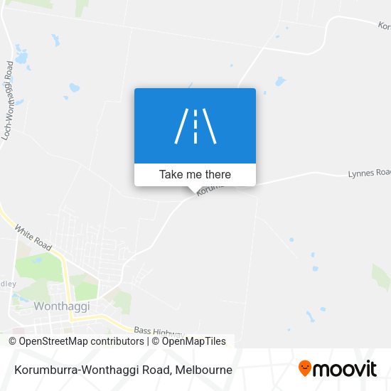 Korumburra-Wonthaggi Road map