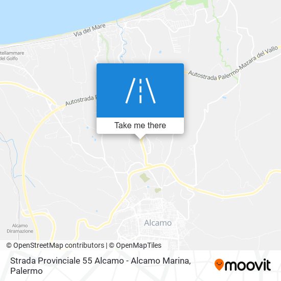 Strada Provinciale 55 Alcamo - Alcamo Marina map