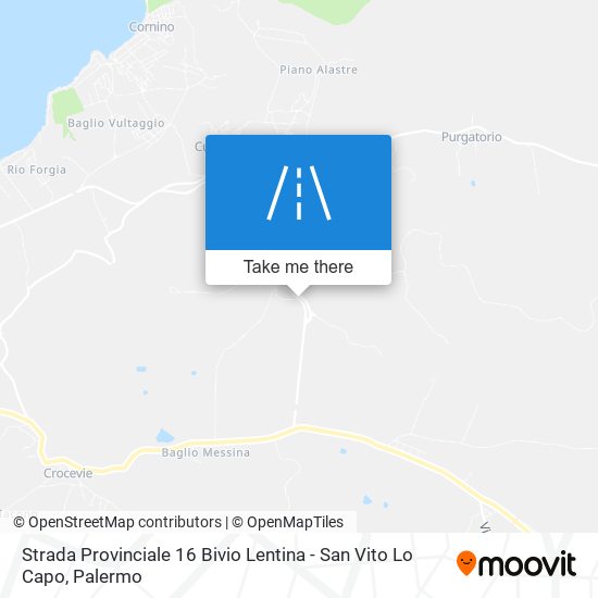 Strada Provinciale 16 Bivio Lentina - San Vito Lo Capo map