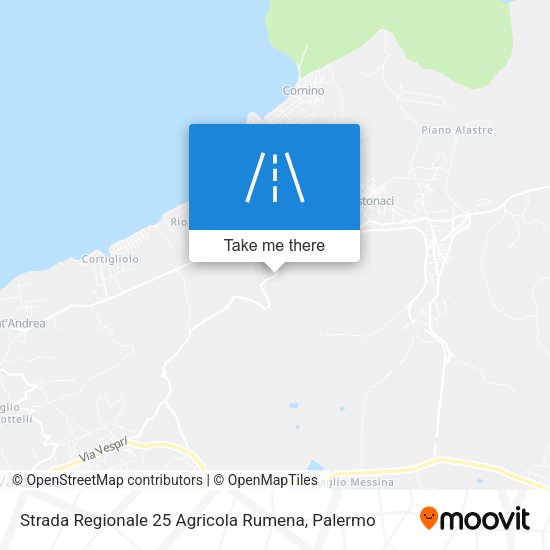 Strada Regionale 25 Agricola Rumena map