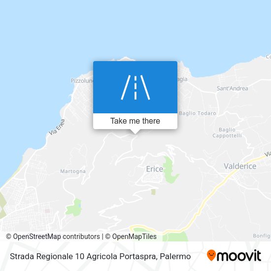 Strada Regionale 10 Agricola Portaspra map