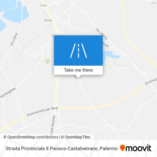 Strada Provinciale 8 Paceco-Castelvetrano map