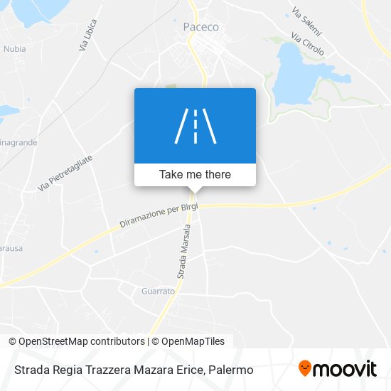 Strada Regia Trazzera Mazara Erice map