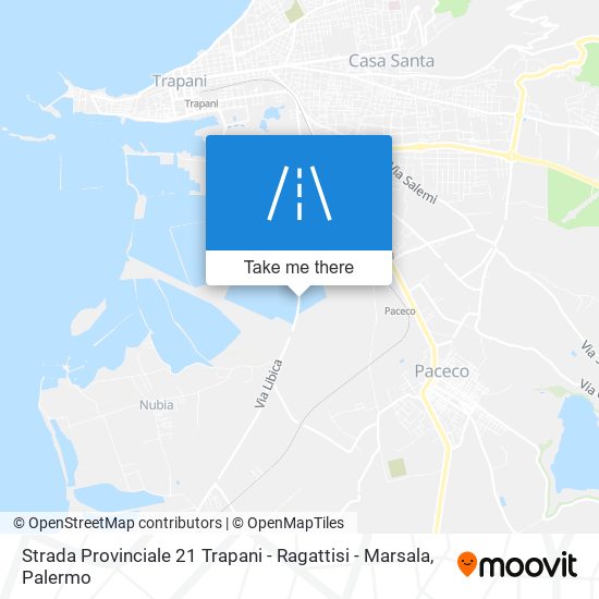 Strada Provinciale 21 Trapani - Ragattisi - Marsala map