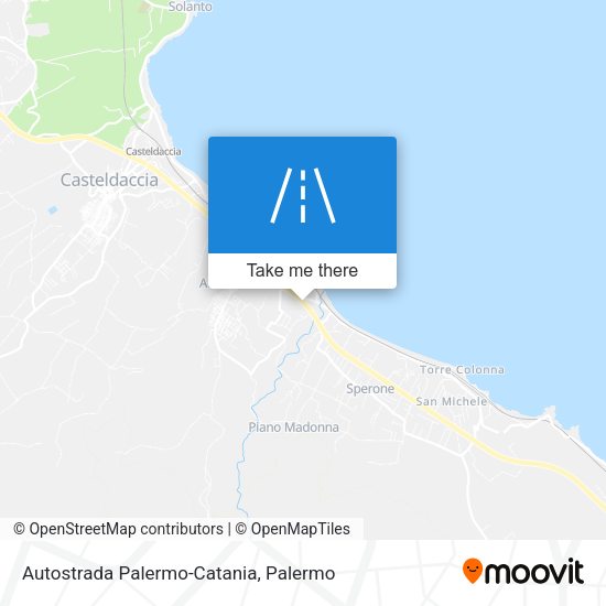 Autostrada Palermo-Catania map