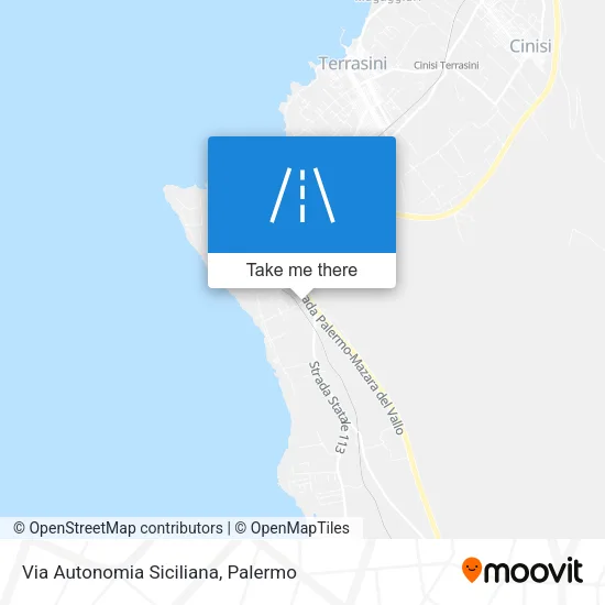 Via Autonomia Siciliana map