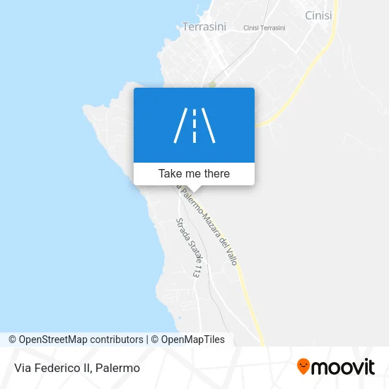 Via Federico II map