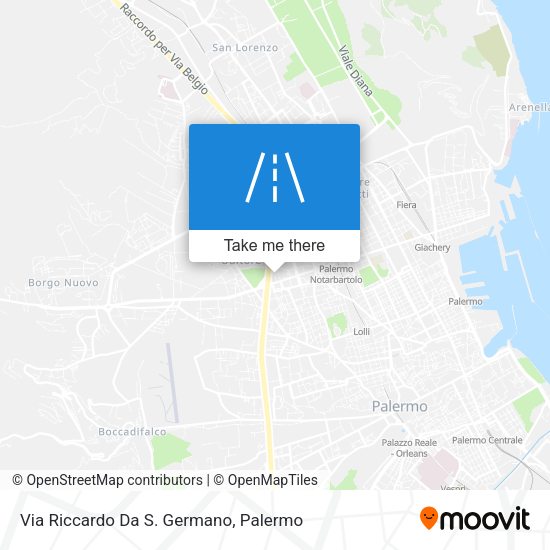 Via Riccardo Da S. Germano map