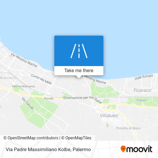 Via Padre Massimiliano Kolbe map