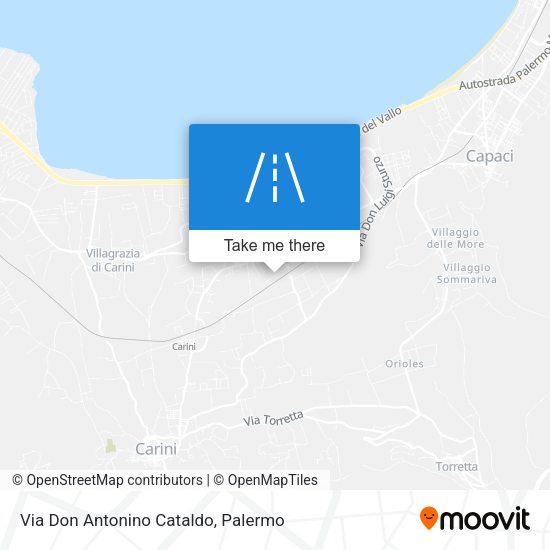Via Don Antonino Cataldo map