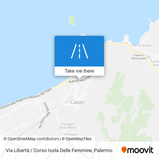 Via Libertà / Corso Isola Delle Femmine map