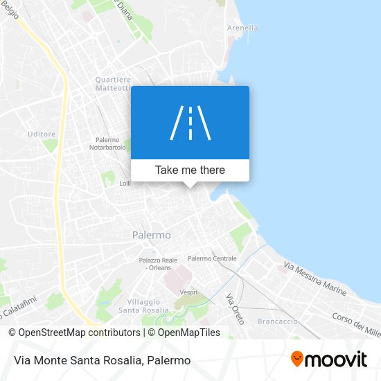 Via Monte Santa Rosalia map