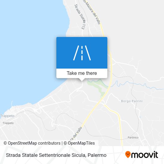 Strada Statale Settentrionale Sicula map