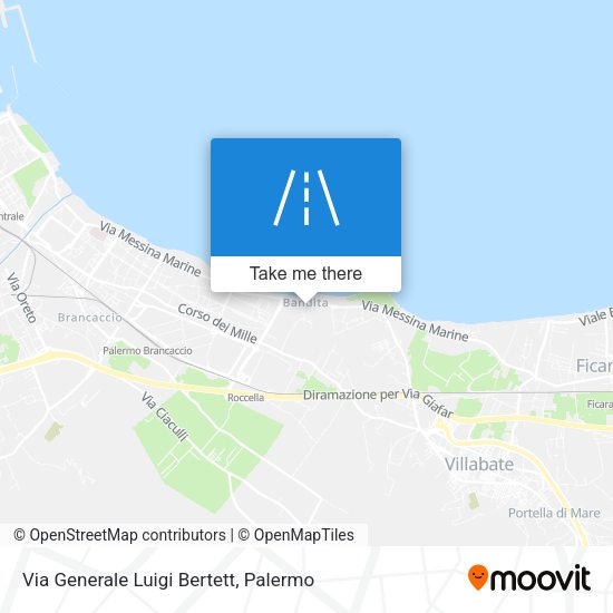 Via Generale Luigi Bertett map