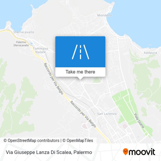 Via Giuseppe Lanza Di Scalea map