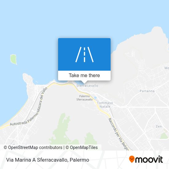 Via Marina A Sferracavallo map