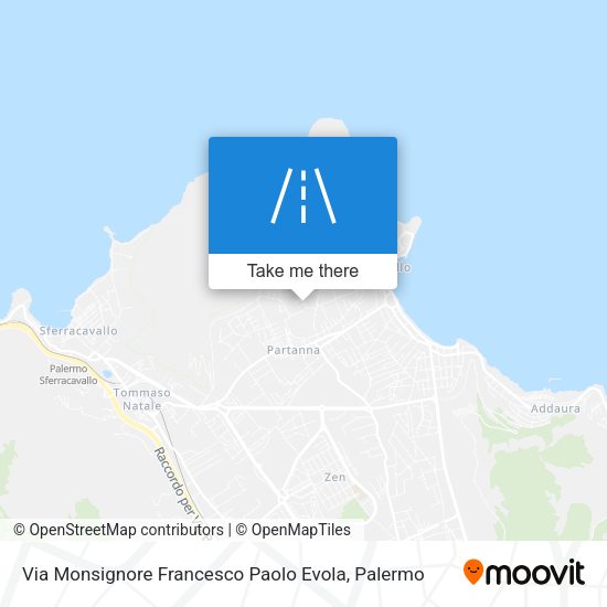 Via Monsignore Francesco Paolo Evola map