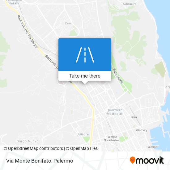 Via Monte Bonifato map