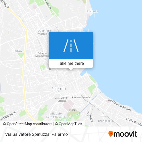 Via Salvatore Spinuzza map