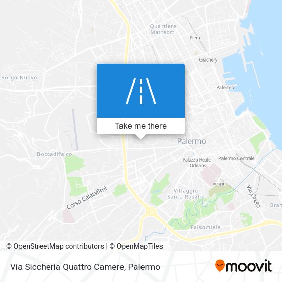 Via Siccheria Quattro Camere map