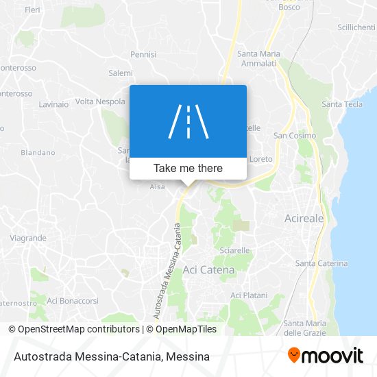 Autostrada Messina-Catania map