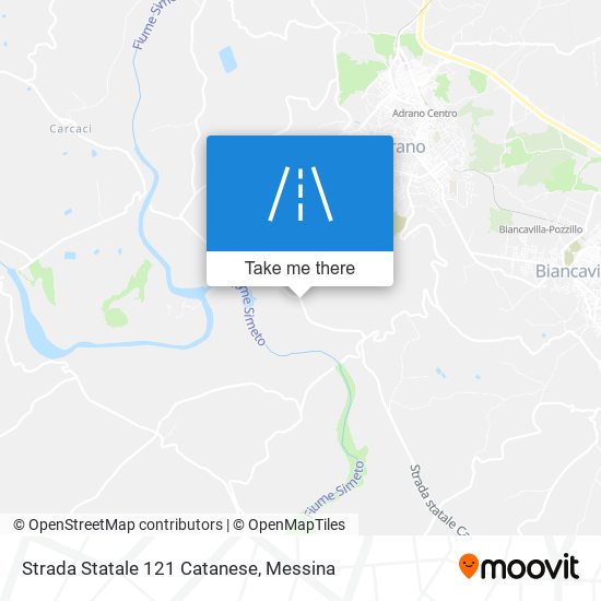 Strada Statale 121 Catanese map